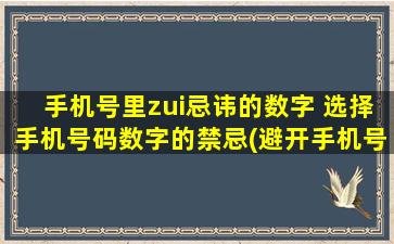 手机号里zui忌讳的数字 选择手机号码数字的禁忌(避开手机号禁忌，如何选择zui佳数字组合？)